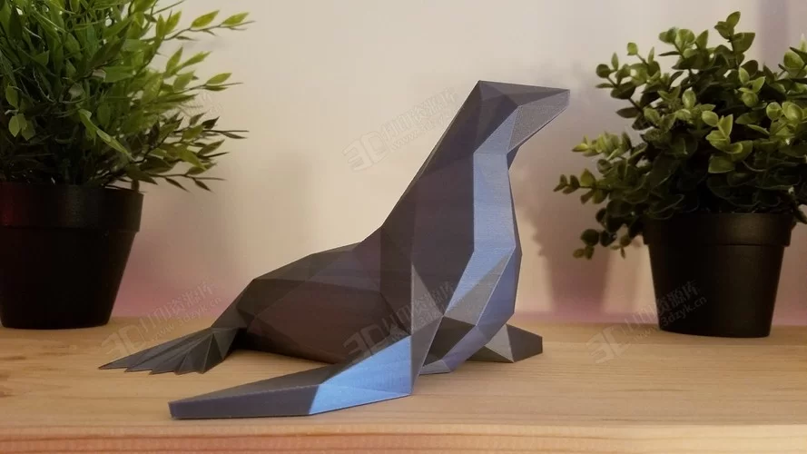 低多邊形 低像素 海象 動物3d模型stl (2).webp