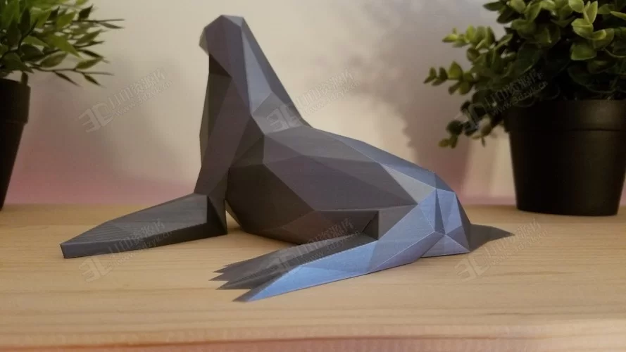 低多邊形 低像素 海象 動物3d模型stl (4).webp