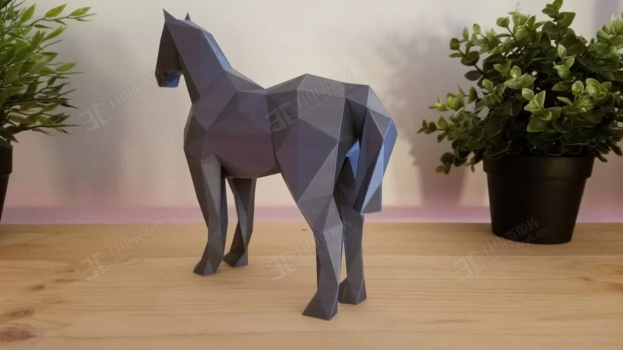 低多邊形 低像素 馬 動物3d模型stl  (2).webp