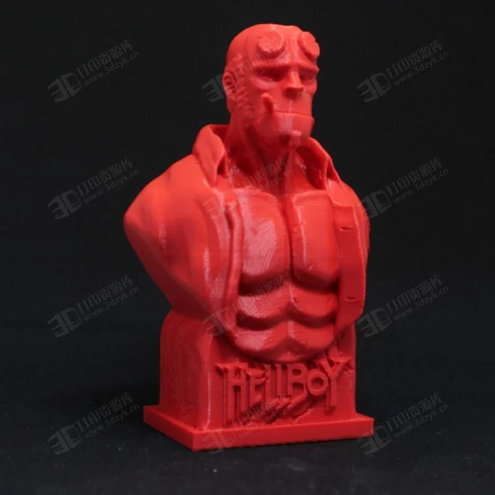 漫威超級英雄地獄男爵（Hellboy）動漫角色半身雕塑3d模型 (2).webp