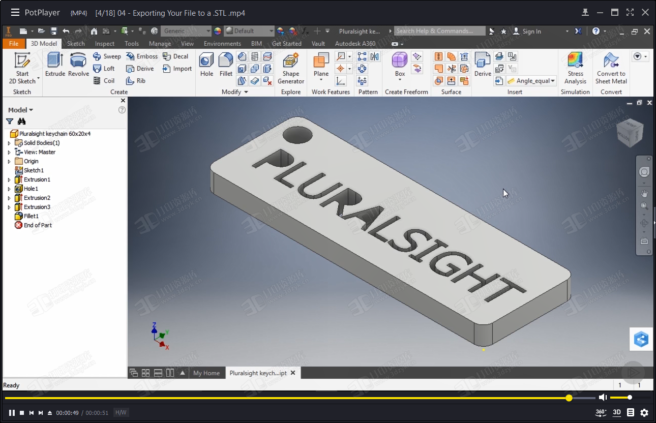 Inventor软件中FDM 3D打印设计训练视频教程 (7).png