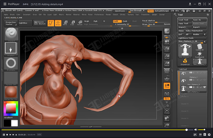 ZBrush雕刻案例教程并通过MakerBot3d桌面打印机进行3D打印 (3).png