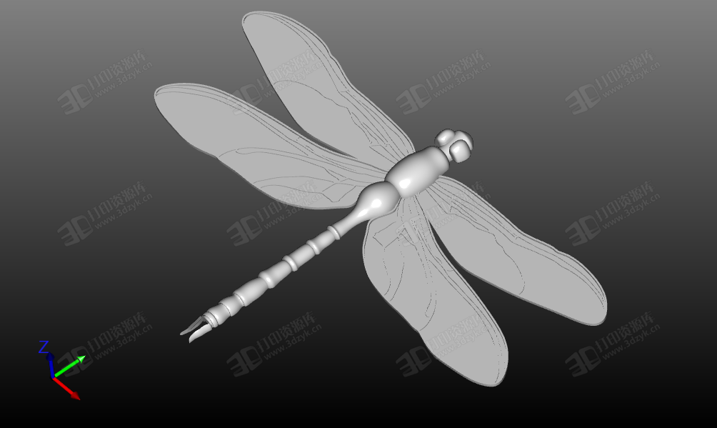 卡通版蜻蜓 3d打印模型stl (1).png