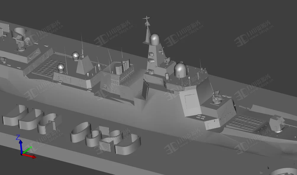 052D型導(dǎo)彈驅(qū)逐艦 海軍裝備模型 3d打印 (3).webp