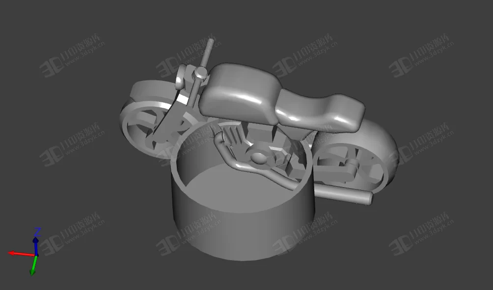 簡易款中國現(xiàn)役軍用摩托車 巡邏車 3d模型 (2).webp