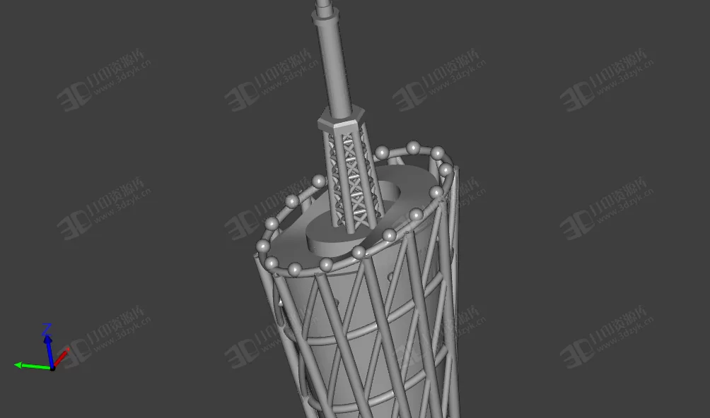 高仿廣州塔 高精度建筑模型stl (1).webp