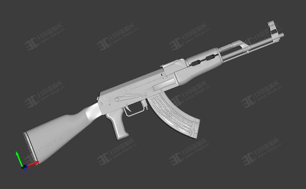 AK47冲锋枪枪械模型-3D打印模型-3D打印资源库