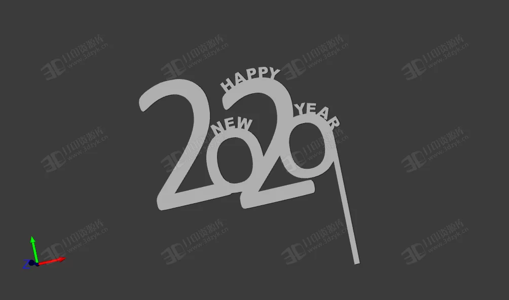 2020新年擺件 裝飾物05 3d打印模型 (2).webp