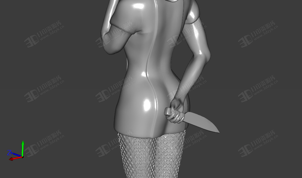 性感的女護(hù)士 女殺手 人物3d模型 (4).png