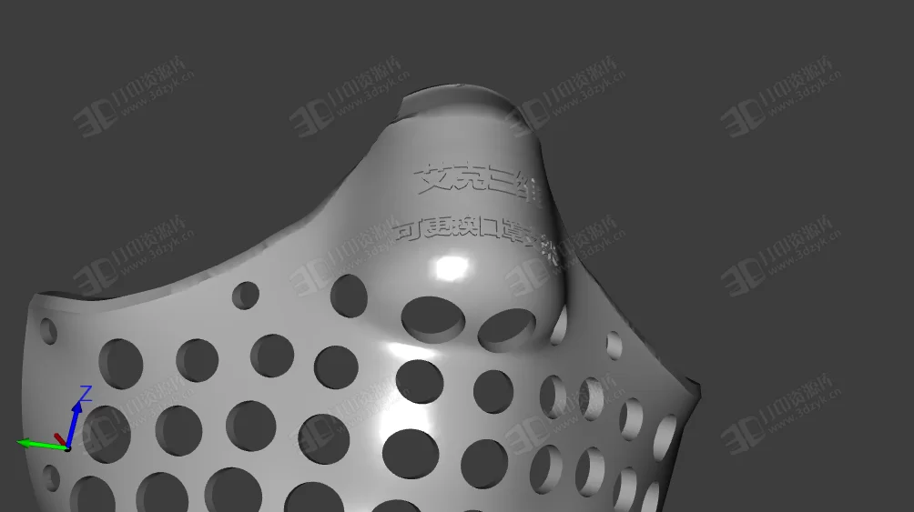 3D打印可更換口罩支架stl模型分大中小3款 (4).webp