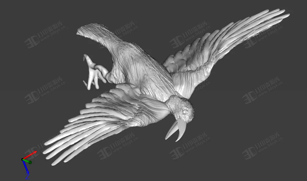 展翅高飛的烏鴉 鳥類飛禽3d模型 (2).webp