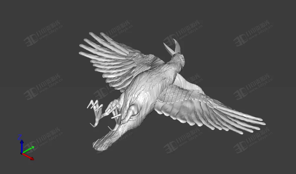 展翅高飛的烏鴉 鳥類飛禽3d模型 (1).webp