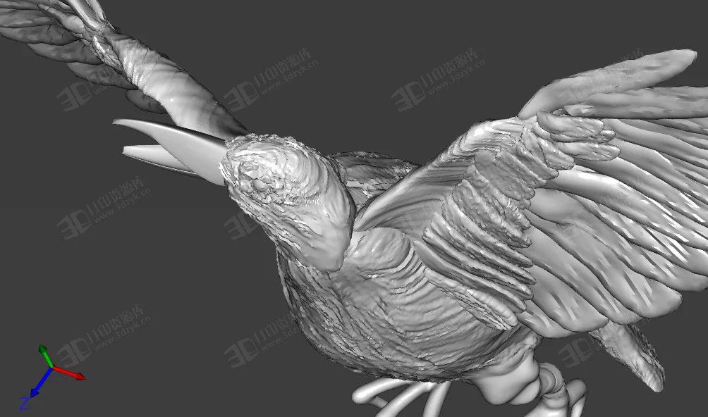 展翅高飛的烏鴉 鳥類飛禽3d模型 (3).webp