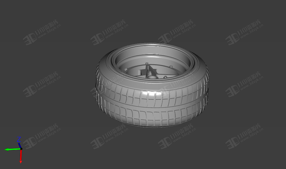 日本豐田小汽車輪轂3d模型stl (3).png