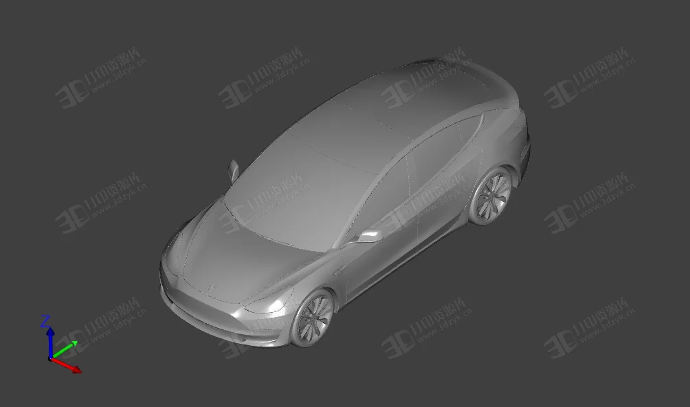 特斯拉Model 3汽車模型stl (1).webp