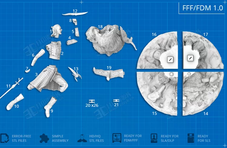 艾莉亞冰與火之歌 3D打印模型數(shù)據(jù)stl人物手辦 (3).webp