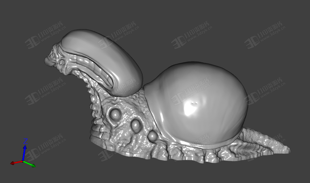 蝸牛和外星人的結(jié)合 惡搞模型3d打印 (2).png