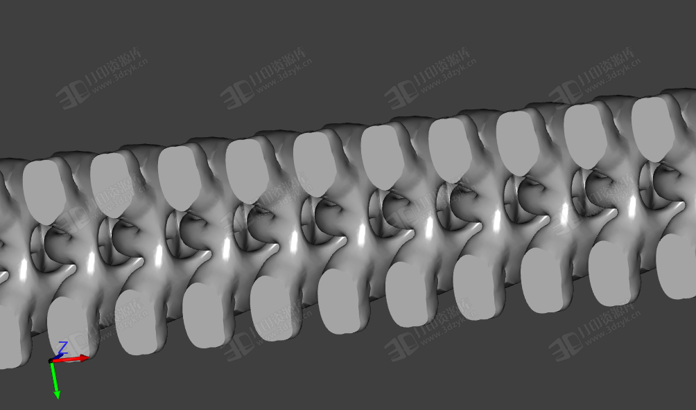 可活動的毛毛蟲 千足蟲 3d打印模型 (2).png