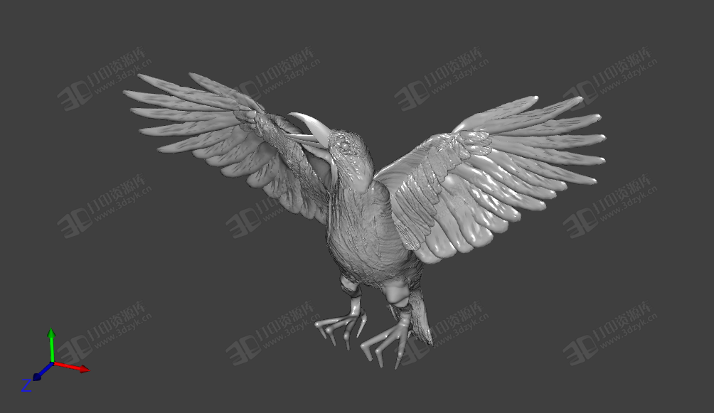 烏鴉 鳥 飛行動(dòng)物3d模型 (2).png