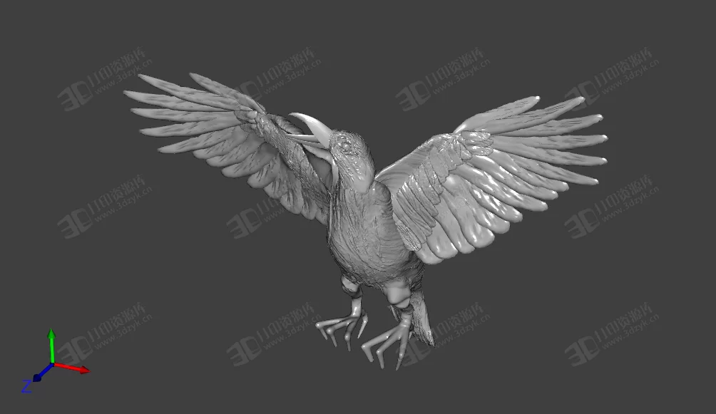 烏鴉 鳥 飛行動(dòng)物3d模型 (2).webp