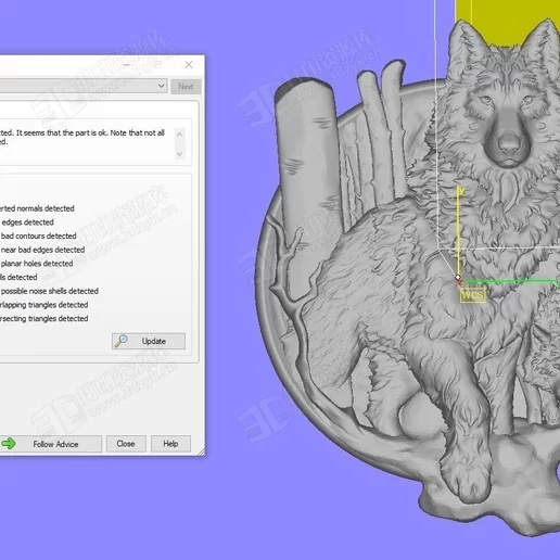 狼吊墜珠寶紀念章3D打印模型 (4).webp