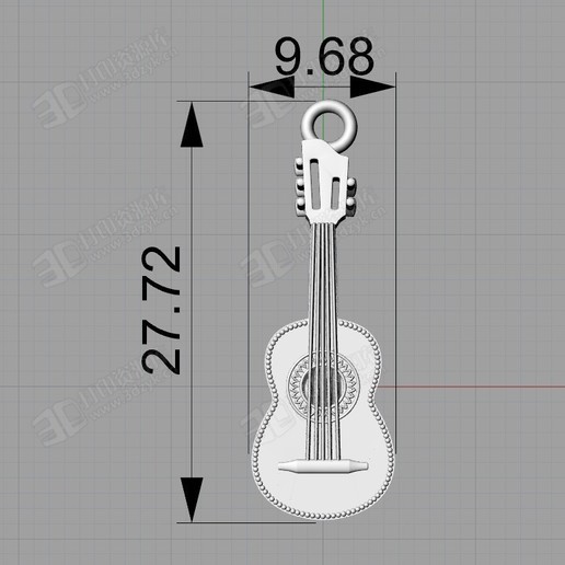 吉他吊墜音樂飾品3D打印模型 (1).jpg