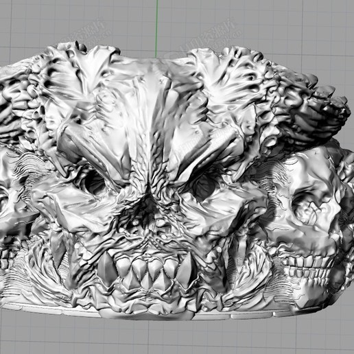 骷髏戒指惡魔戒指珠寶3D打印模型 (5).jpg