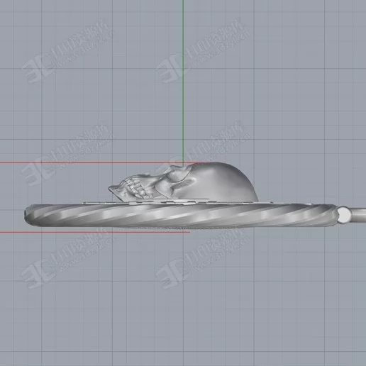 骷髏頭太陽吊墜珠寶紀(jì)念章3D打印模型 (4).webp