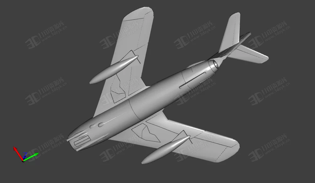 米格-17戰(zhàn)斗機 飛機模型 3d打印模型 (2).webp