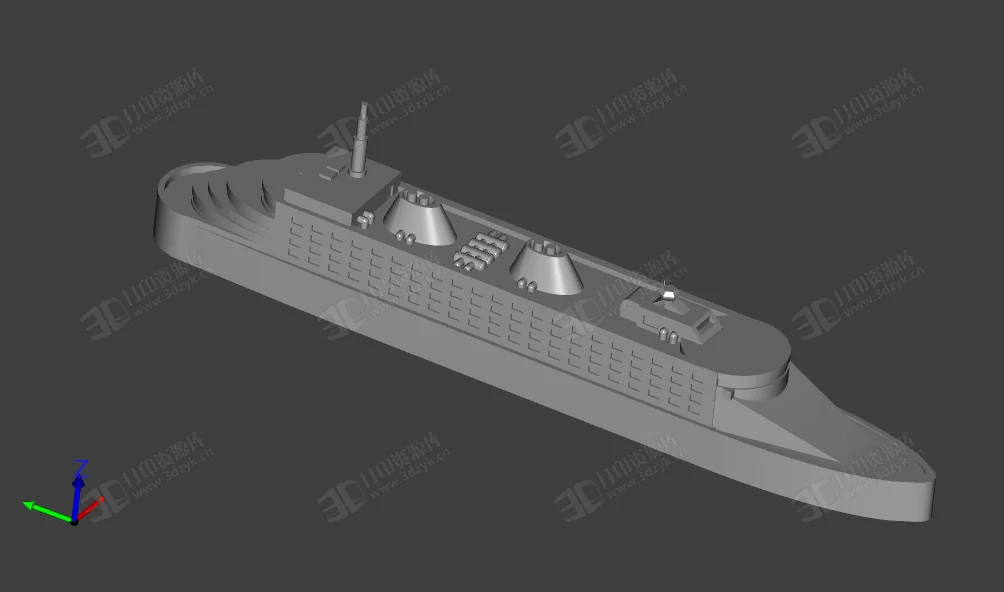 簡易的 艦艇  輪船 3d打印模型 (2).webp