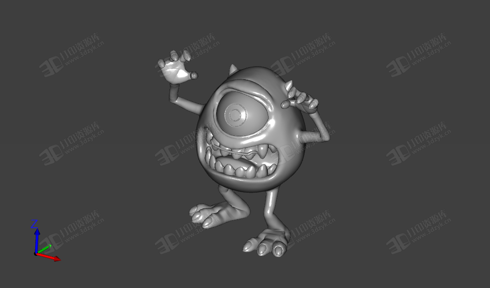 大眼仔Mike Wazowski 3d打印模型 (3).png