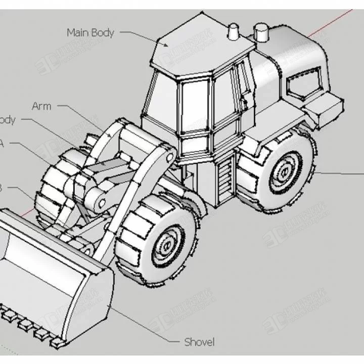 鏟車 推土機(jī) 裝載機(jī) 車輛 3d打印模型 (2).webp