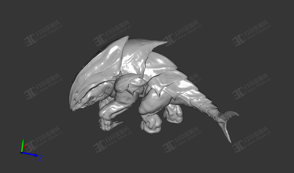 鯊蜥獸(Bulette)_龍與地下城3d打印模型 (2).png