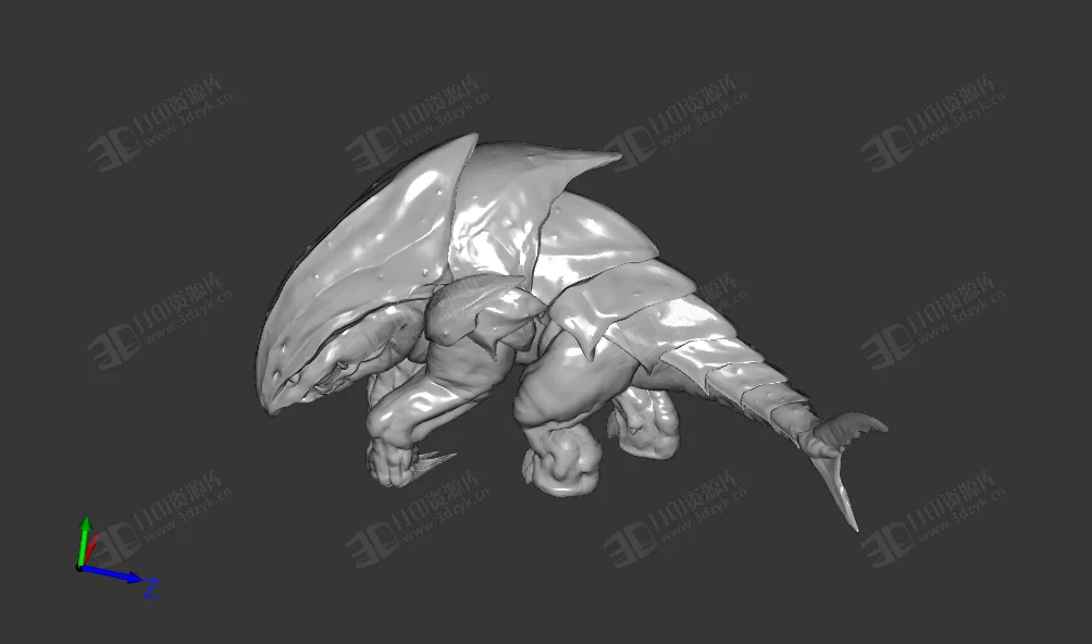 鯊蜥獸(Bulette)_龍與地下城3d打印模型 (2).webp