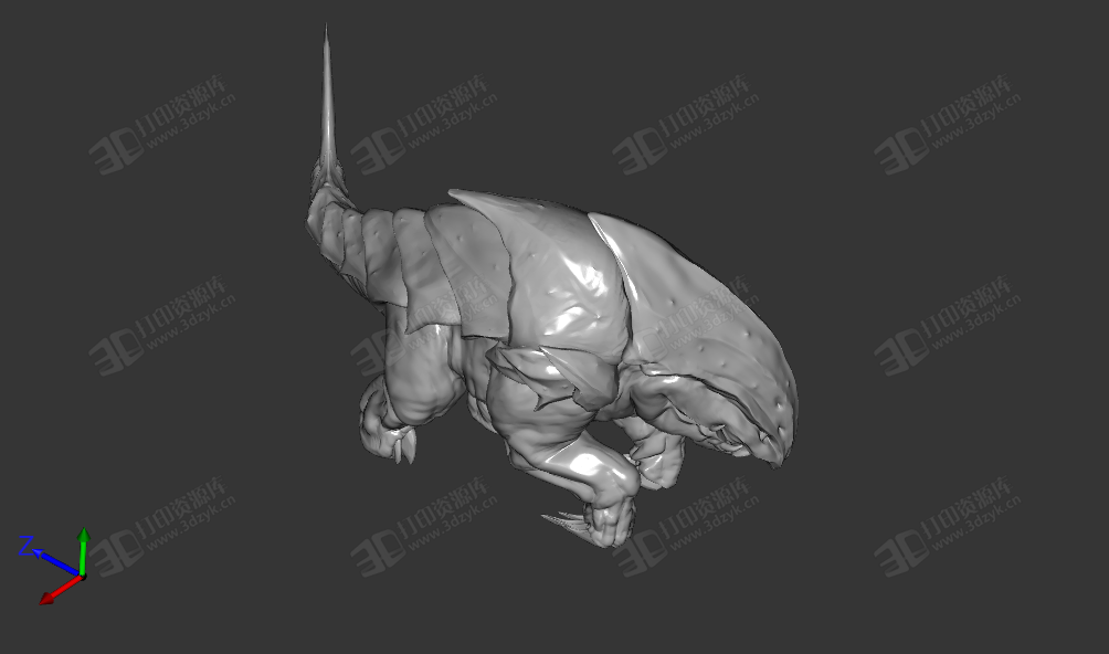 鯊蜥獸(Bulette)_龍與地下城3d打印模型 (1).png