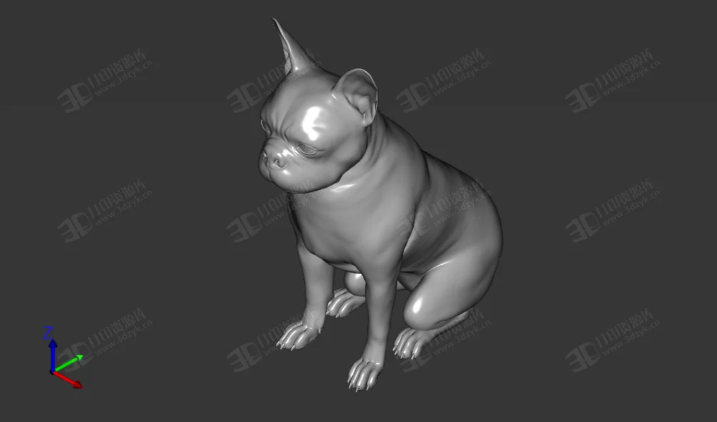 法國斗牛犬 狗 動(dòng)物模型 3d打印 (1).webp