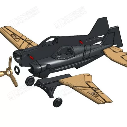 A02飛機(jī)C-3D 攻擊機(jī) 飛機(jī)拼圖 3d打印模型 (3).webp