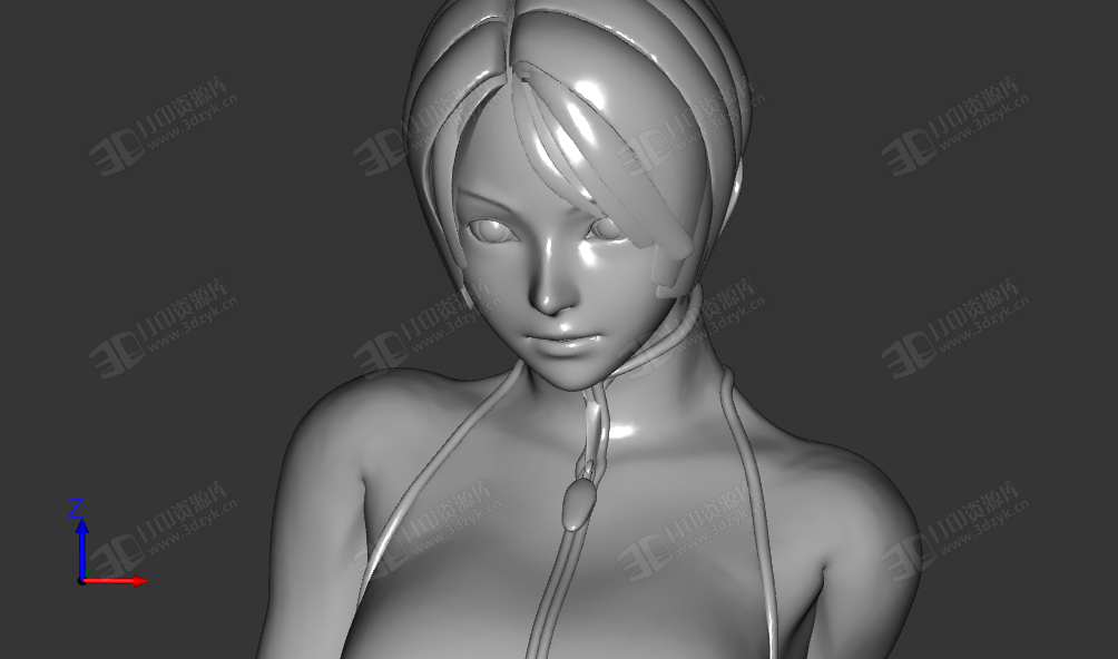 穿短裙的美女模特3d模型3d打印 (3).png