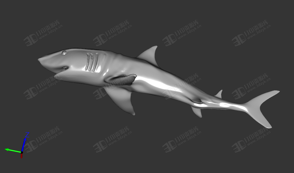 鯊魚 大白鯊3d打印模型 (2).png