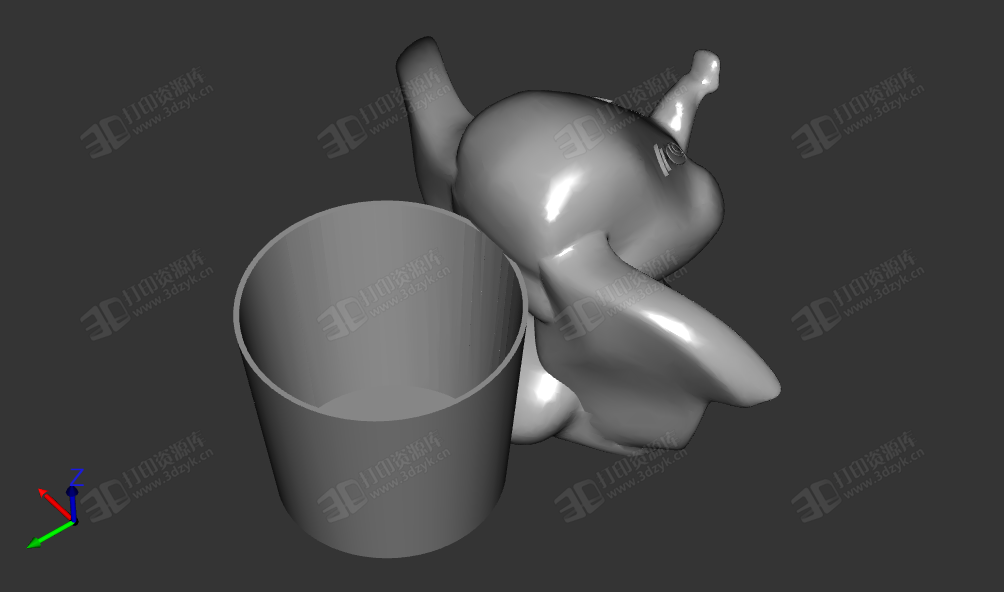 小飛象筆筒 筆架 辦公用品3d打印 (2).png