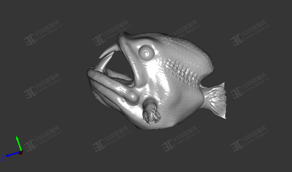 食人魚 邪惡生物3d打印模型 (2).png