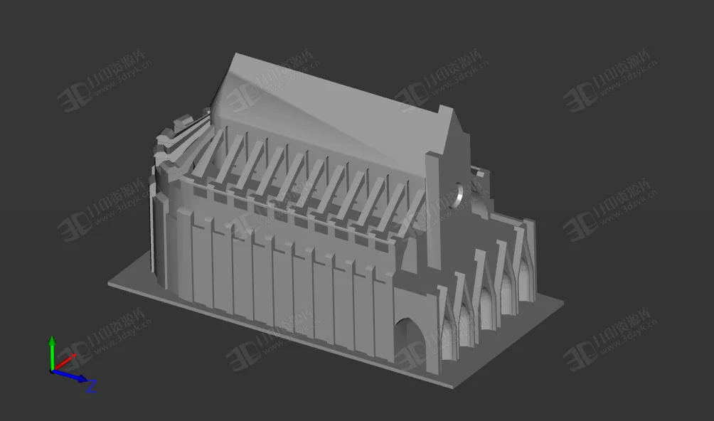 西方教堂建筑3d模型 (2).webp