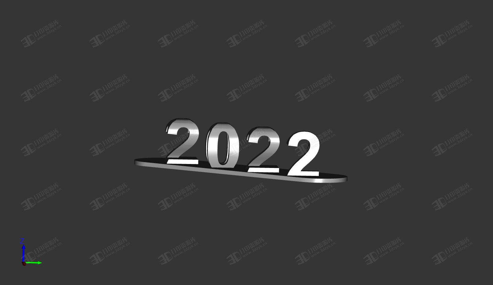 文字翻轉(zhuǎn) 2021到2022帶底座 3d打印模型 (1).png