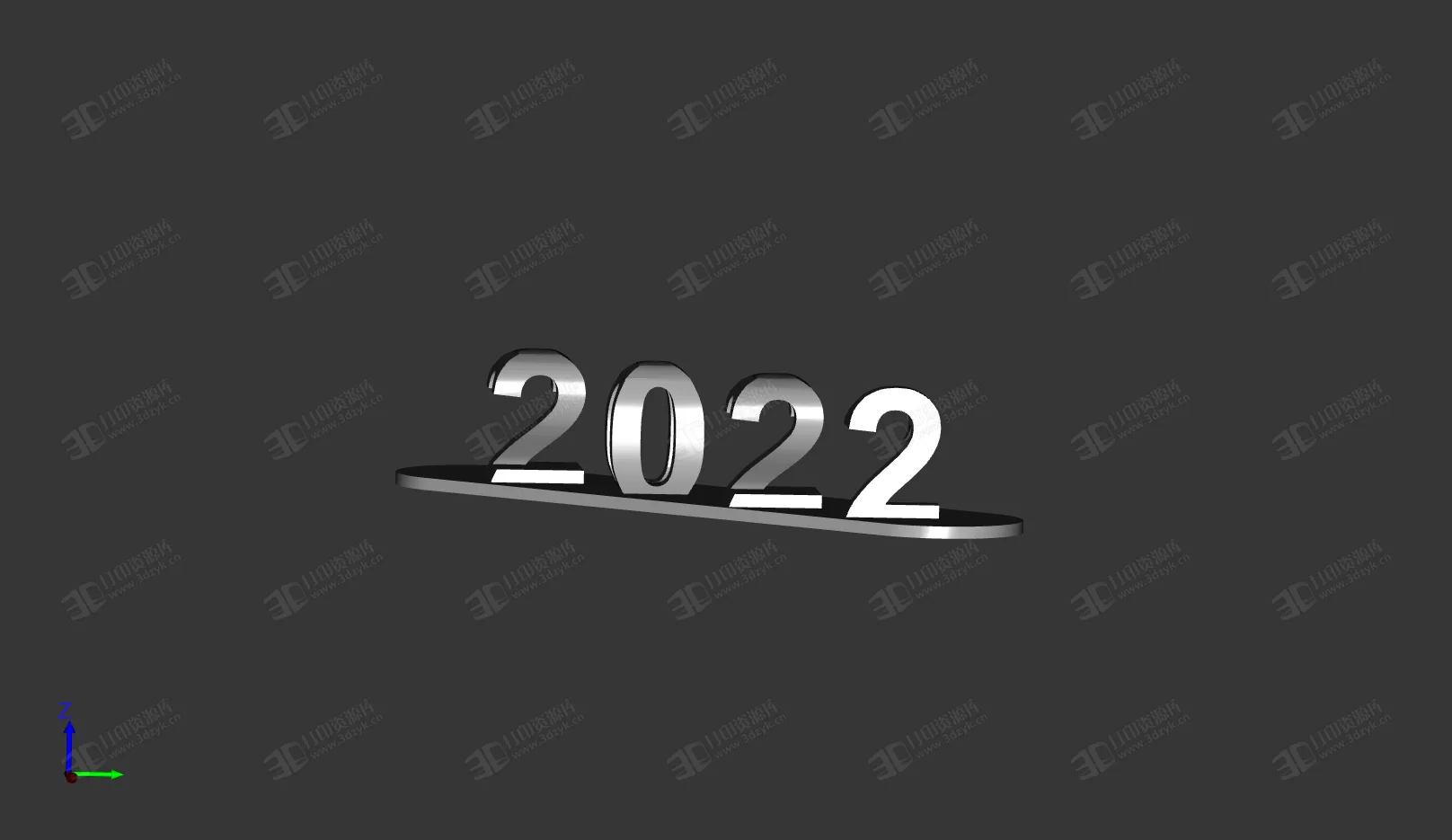 文字翻轉(zhuǎn) 2021到2022帶底座 3d打印模型 (1).webp