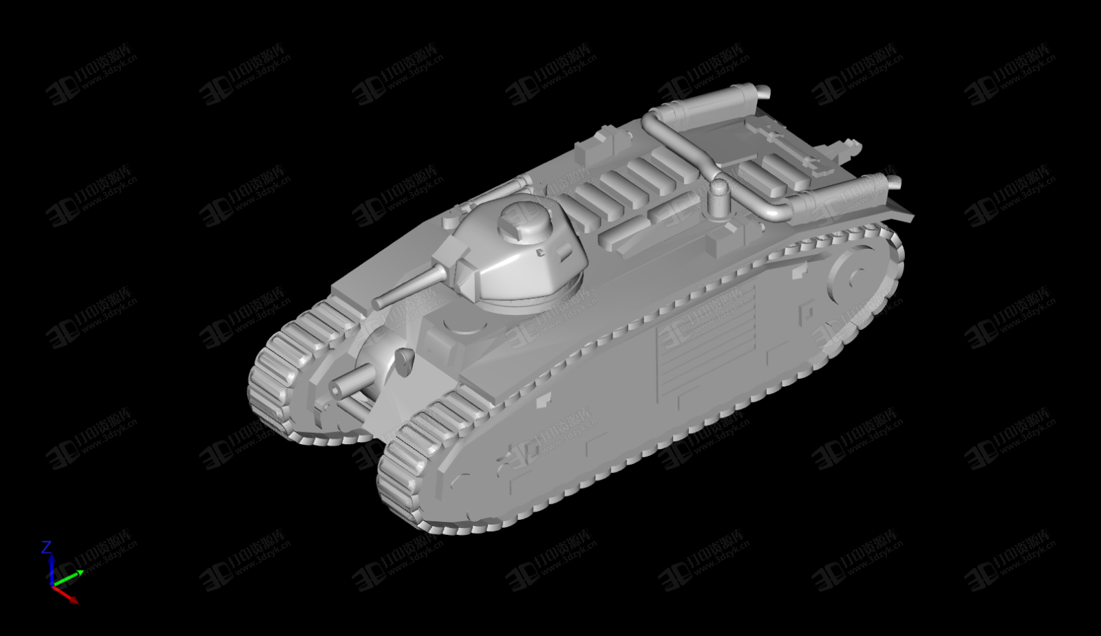 1-100 Char B1重型坦克 3D打印模型 (2).png