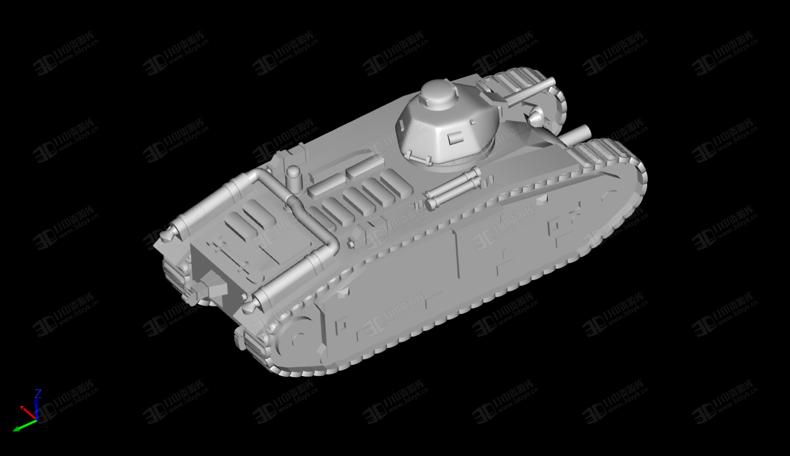 1-100 Char B1重型坦克 3D打印模型 (1).png