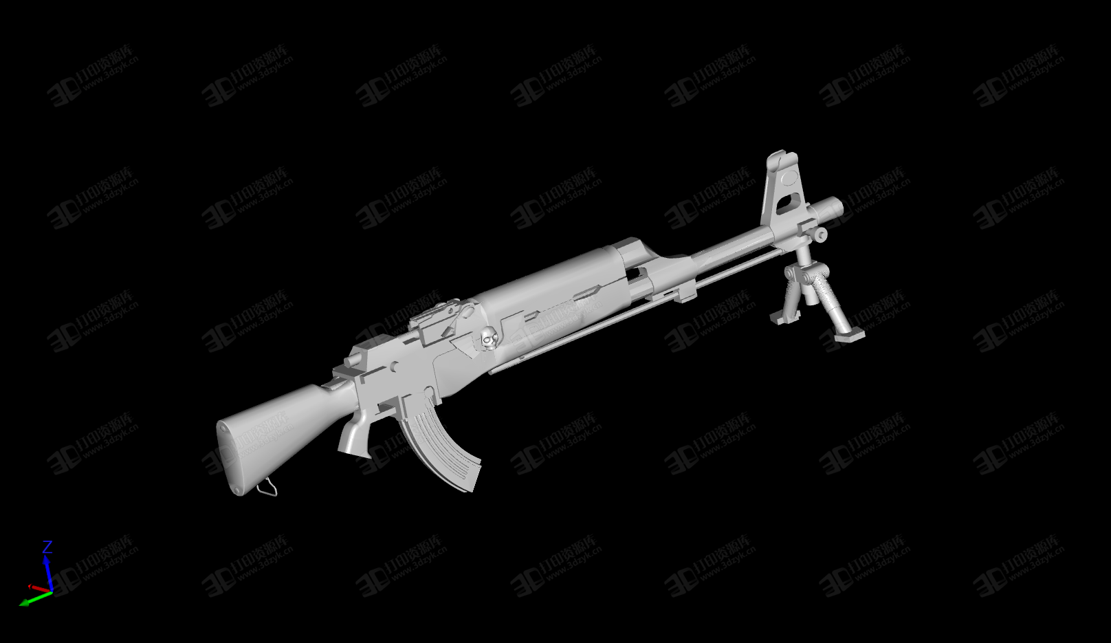 RPK-74M輕機(jī)槍 3D打印模型 (1).png