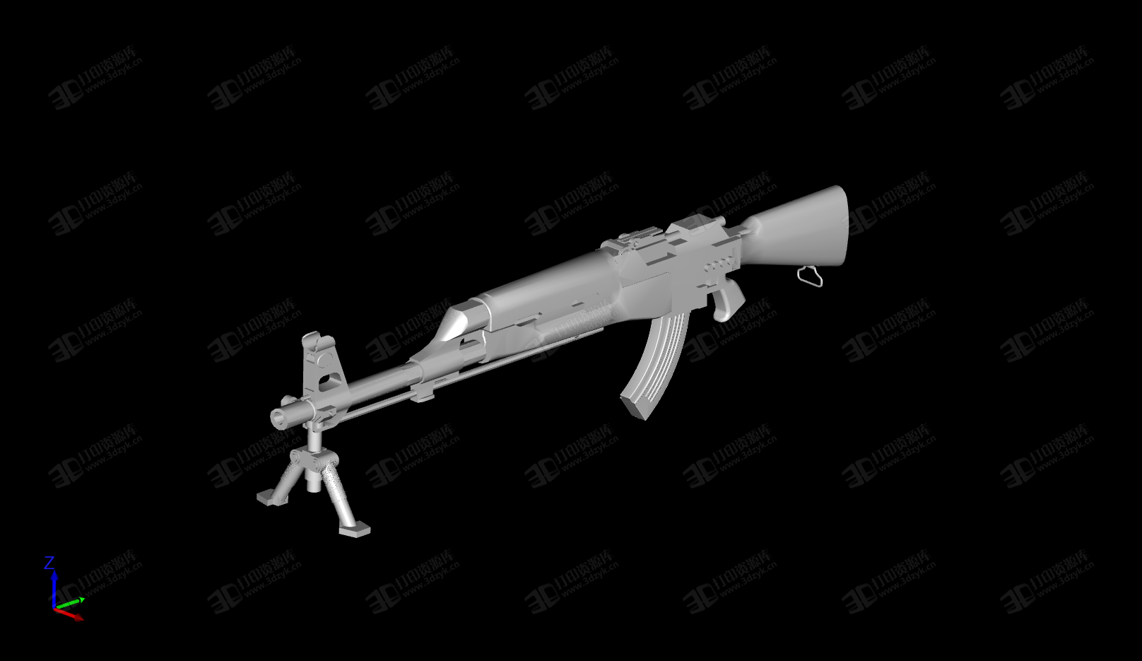 RPK-74M輕機(jī)槍 3D打印模型 (2).png