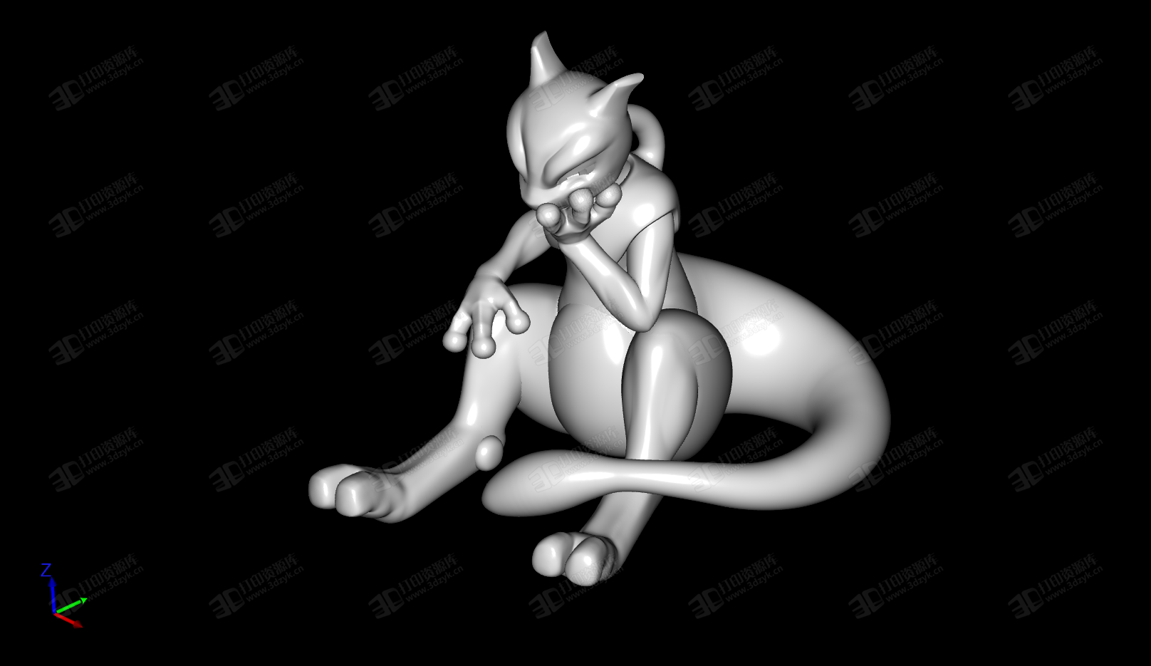 神奇寶貝 Mewtwo(超夢(mèng)) 3D打印模型 (2).png