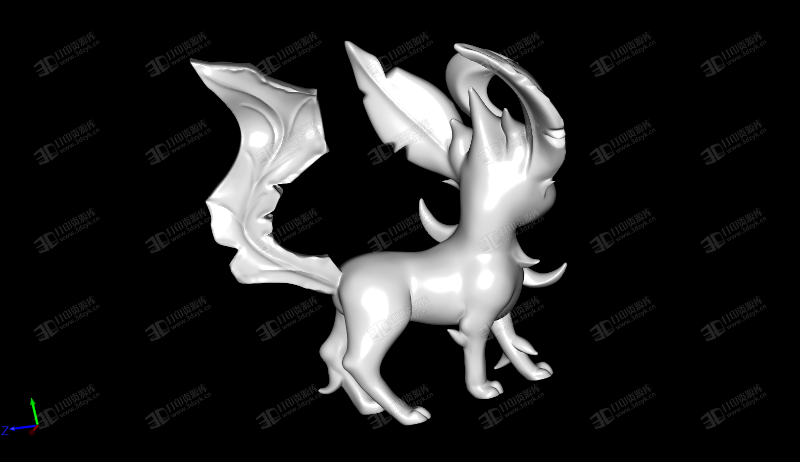 草伊貝 Leafeon 精靈寶可夢 3D打印模型 (1).png